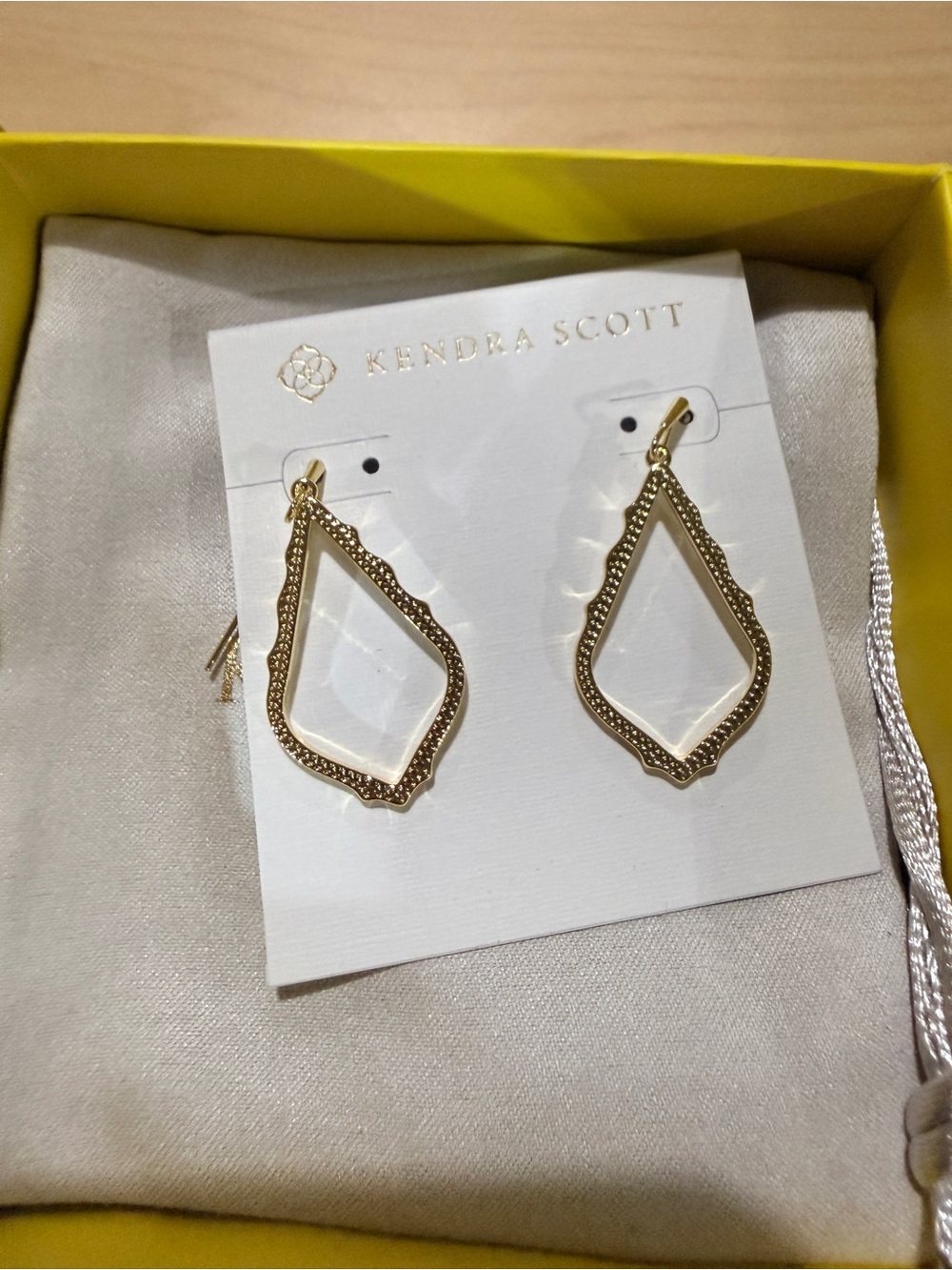 Kendra Scott Gold Tear Drop Earrings NIB